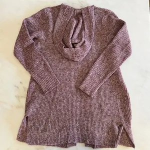 Abercrombie Fitch Women's Hooded Cardigan Sweater‎ Mauve Speckled Knit Size S thumbnail 8