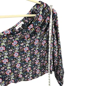 Frame One Shoulder Top Womens M Coastal Blue Multicolor Floral‎ Boho Chic ASO thumbnail 8