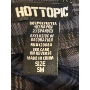 Hot Topic Grey Black Plaid Suspender Pleated Mini Skirt Small Goth Schoolgirl thumbnail 4