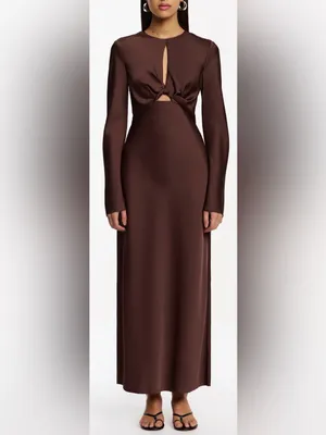 NEW Significant Other Molly Satin Cutout Long Sleeves Dress Sz 6 thumbnail 2