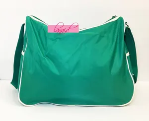 Puma VINTAGE Shoulder Bag Crossbody Green Ivory Bookbag Gym Weekend Zip Tote thumbnail 2