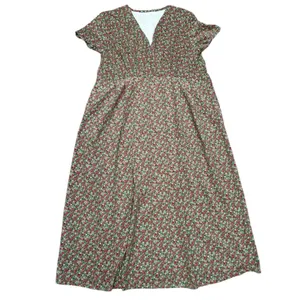 Modest Cottagecore Midi Dress Ditsy Floral Corduroy Pinwale Handmade Prairie thumbnail 3