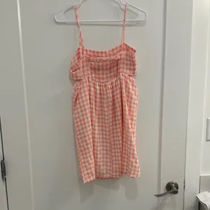 Pink Lily Peach Gingham Mini Dress thumbnail 2
