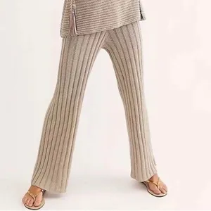 Free People Beach Tan Imogene Sweater Pants Sz.S thumbnail 2