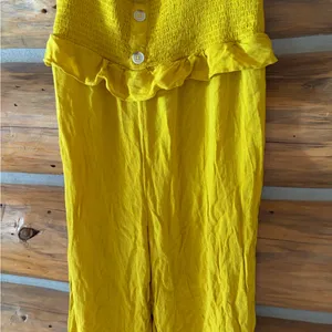 Loft Smocked Strapless Cropped Jumpsuit size XXL thumbnail 4
