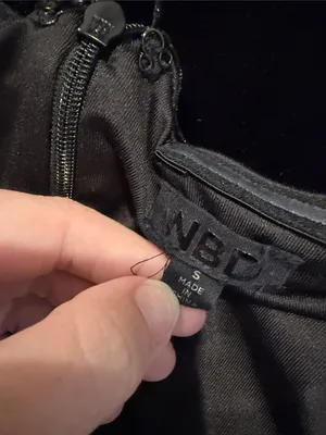 NBD black lace up Olivia velvet dress thumbnail 6