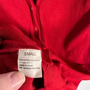 Needle & Thread Red V-Neck Button Front Cardigan Sweater Small cottagecore‎ cozy thumbnail 5