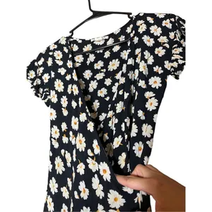 Billabong Black‎ Flower Print Wrap Mini Dress Size Small thumbnail 3