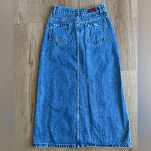 Blue Denim Classic Midi Skirt Cowgirl Western Festival Size Medium thumbnail 5