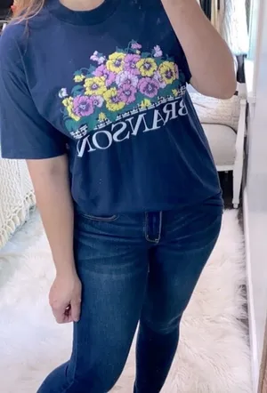 Branson floral print single stitch vintage T-shirt thumbnail 1