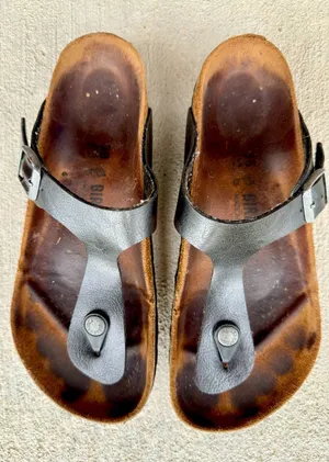 Birkenstock Ramses Black Leather Thong Sandals Sz 38 Flip Flop Gizeh Style thumbnail 2