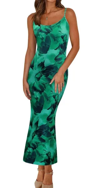 Green Floral Maxi Dress thumbnail 1