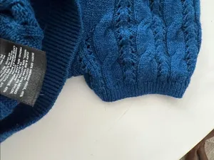 Wilfred Fey Cardigan Merino Wool and Cotton Short Sleeve Ultramarine Blue S $98 thumbnail 7