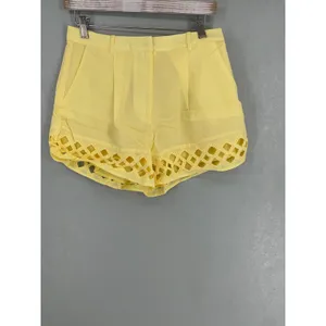 Allison New York Camila Eyelet Lace Hem Shorts Butter Yellow Pastel Medium thumbnail 2