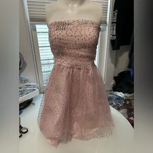 Forever 21 Glittering Cream Asymmetrical Dress thumbnail 2