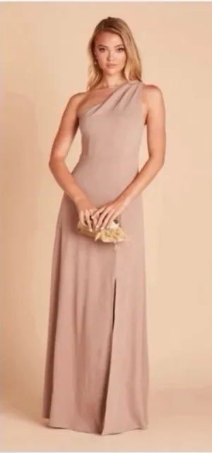 Birdy Grey One Shoulder Kira Crepe Dress in Taupe size xs thumbnail 1