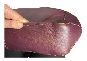 Levenger Shoulder Bag Large Medium Maroon Burgundy Fold Over Chic Purse Saddle thumbnail 12