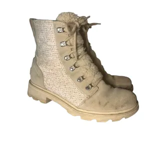 Sorel LENNOX™ Lace Cozy Booties Beige Winter Ankle Boots Biker Waterproof Size 9 thumbnail 2
