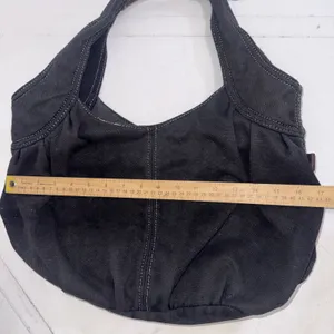 Vintage 2000s Y2K American Eagle Black Gray Canvas Boho Hobo Shoulder Bag Purse thumbnail 11