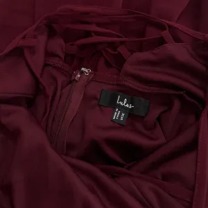 Lulus Event Ready Burgundy Backless Lace-Up Maxi Dress size XS EUC thumbnail 7