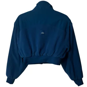 Aloha Island ALO Yoga Polar Fleece‎ Cropped Wintry Mix Jacket in Eclipse Blue Cozy Athletic M thumbnail 5