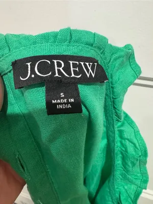 J.Crew Sleeveless Fleur 100% Linen Summer Top - Green thumbnail 5
