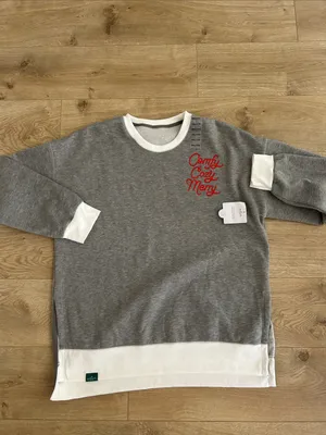 Hallmark Channel Comfy Cozy Merry Gray Sweatshirt, Size XXL, NEW thumbnail 3