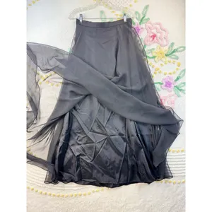 Vintage After Dark Black Sheer Overlay Maxi Skirt Size 9-10 Formal Evening Goth‎ thumbnail 4