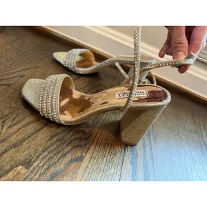 Badgley Mischka Women's Becca Heeled Sandal, Platino Textile 8.5 NEW No Box thumbnail 2