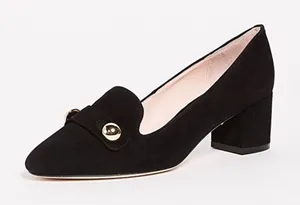 Kate Spade Middleton Black Suede Block Heel Loafers Pointed Heel Womens Size 6.5 thumbnail 1