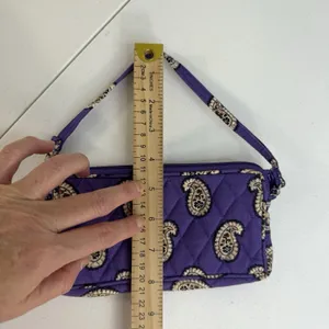 Vera Bradley Simply‎ Violet Wristlet Wallet Purple Floral Paisley Zip ID Card thumbnail 12