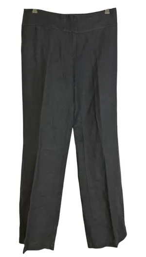 Eileen Fisher Linen Pants Womens 4 Gray Wide Pleated Career Trousers 32" thumbnail 1