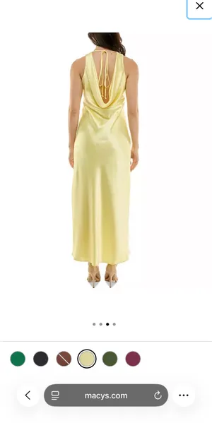 Yellow satin dress thumbnail 2