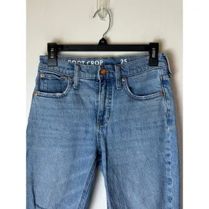 J‎ Crew Jeans Women 25 Blue Medium Wash Distressed Denim Demi Boot Crop Preppy thumbnail 6