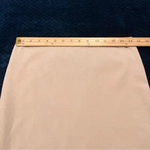 Mable Cream Skirt Black Trim‎ Stretch Ribbed Knit Mini High Rise Size L thumbnail 9