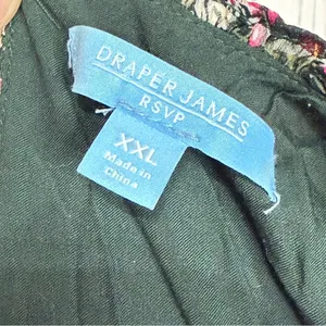DRAPER JAMES RSVP Dark Green Chiffon‎ Floral Smocked Long-Sleeve Midi Dress, XXL thumbnail 10