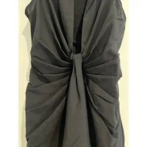 NWT Choosy Sleeveless Black Mini Dress Size 0 Deep VNeck Tie Waist Crosby Street thumbnail 3