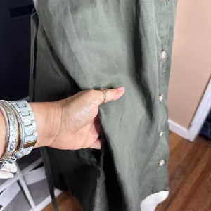 Matty M Womens Belted Linen Blend Casual Dress Olive Size Small thumbnail 7