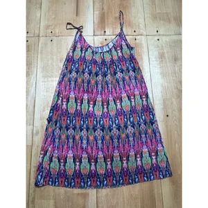 Tommy Bahama Womens Small Pink Blue Ikat‎ Print Rayon Cami Mini Dress thumbnail 4