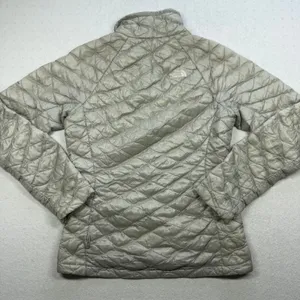 The North Face ThermoBall Jacket Women’s Small Silver Gray Quilted Puffer thumbnail 2
