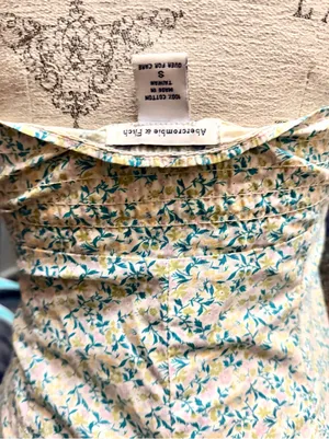 Abercrombie & Fitch Ivory Floral Babydoll Halter Dress Sz S thumbnail 7