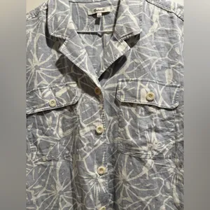 Madewell Linen-Blend Camp‎ Shirt in Abstract Flora Size Large thumbnail 5