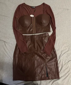 FashioNova Brown leather dress thumbnail 2