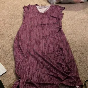Athleta purple‎ cap sleeve print dress ST thumbnail 3