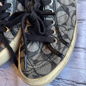 Coach Kalyn Low Top Logo Canvas Sneakers Shoes Womens 5.5 Black thumbnail 14