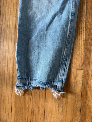Abercrombie & Fitch Light Blue Relaxed distressed Straight mom Jeans 10 thumbnail 5