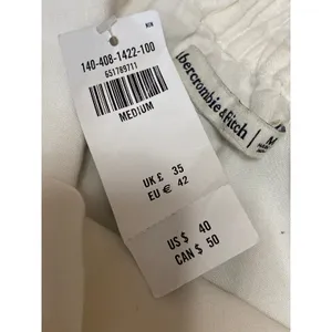 NEW Abercrombie & Fitch White Linen One Shoulder Sleeveless Tank Crop Top Size M thumbnail 3