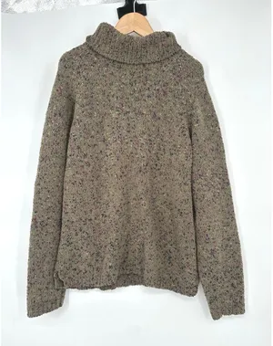 Orvis Chenille Turtleneck Sweater Women L Green Multicolor Cabin Outdoor Earthy thumbnail 1