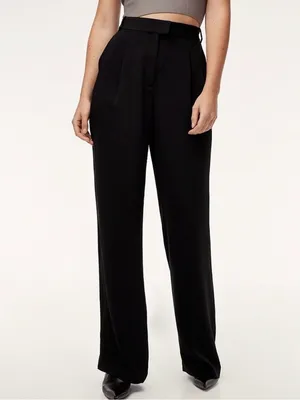 Aritzia Babaton Sadiki Pant Black Size 4 High Rise Wide Leg Pleated Trousers thumbnail 3