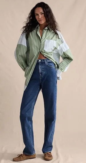 NWT Banana Republic High Rise Straight Jeans Dark Wash Size 30 thumbnail 1